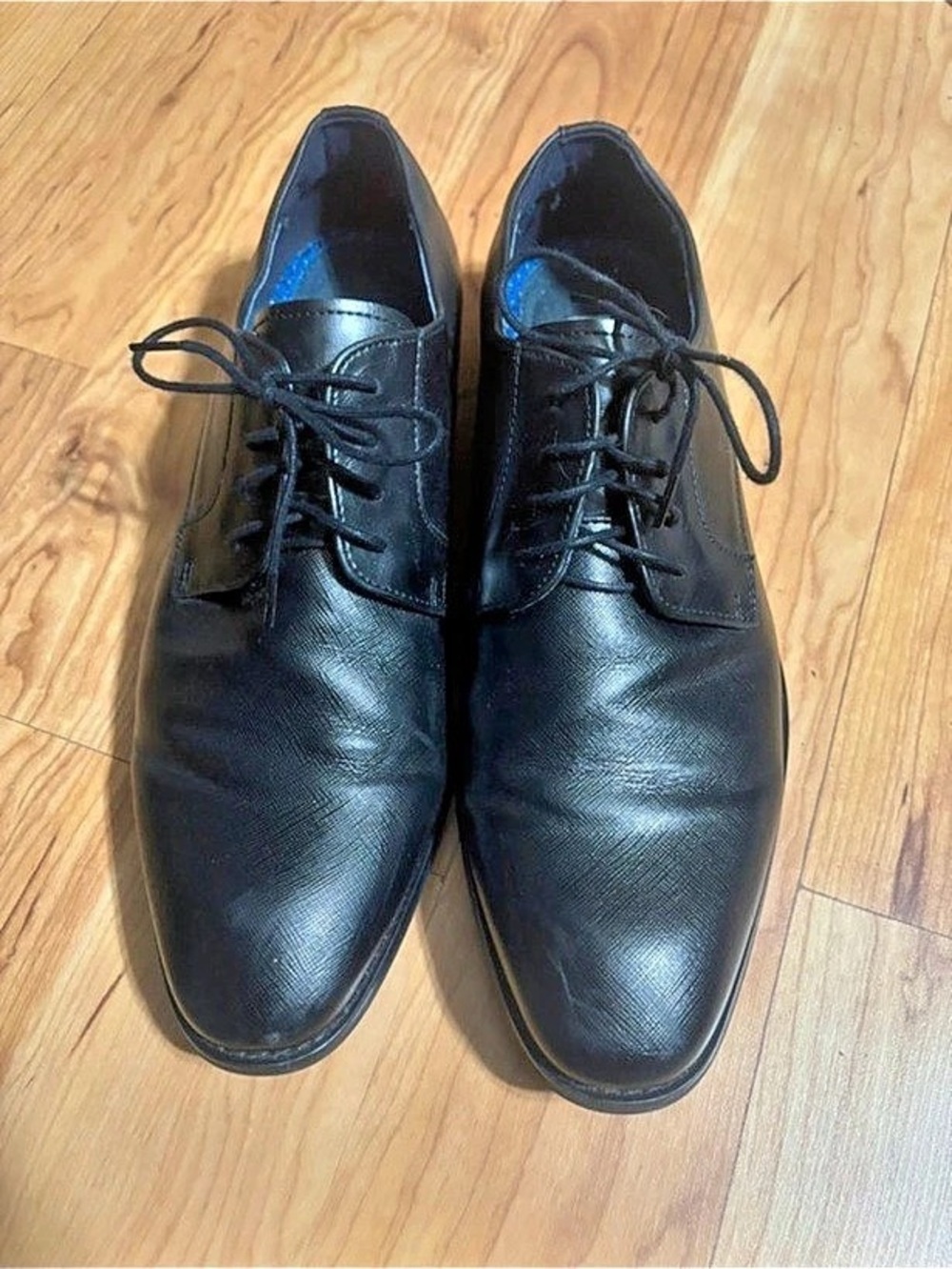 Steve Madden Black Leather-Look Oxfords